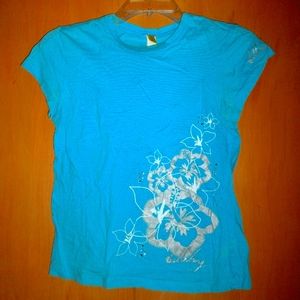 Billabong Rhinestone and Flower Shirt Size Large